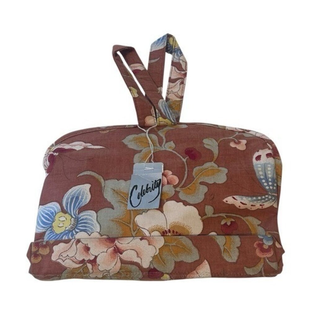 Vintage 1990s Cosmetic Toiletries Travel Bag Kit Floral Print NWT Celebrity NWT